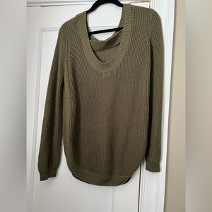 Green open back sweater